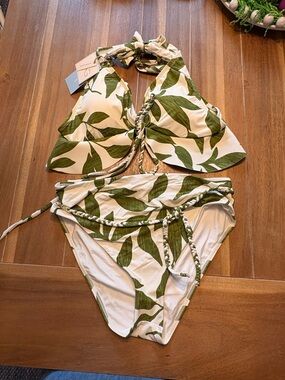 Green Leaf Print Kids One-Piece Swimsuit